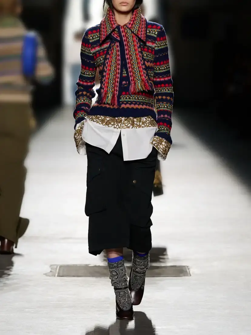 Dries Van Noten Fringed Intrasia-knit Wool Scarf | Thumbnail 5