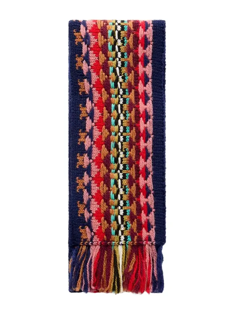 Dries Van Noten Fringed Intrasia-knit Wool Scarf | Image 1 Dries Van Noten Fringed Intrasia-knit Wool Scarf | Image 1