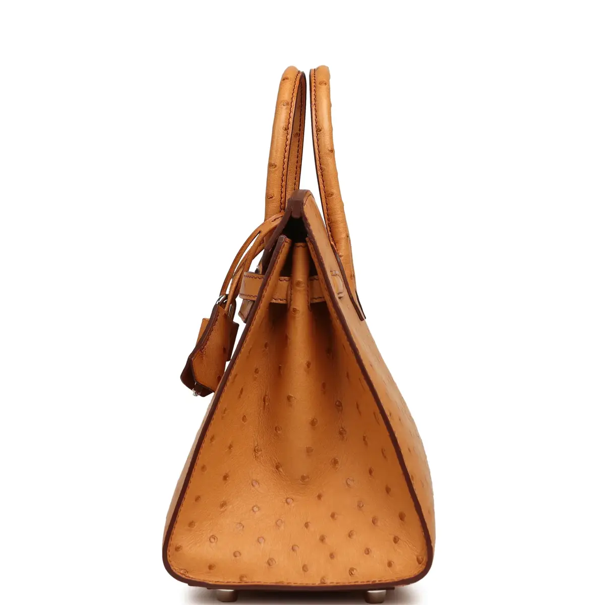 HERMÈS Hermes Birkin Sellier 25 Gold Ostrich Palladium Hardware | Thumbnail 3