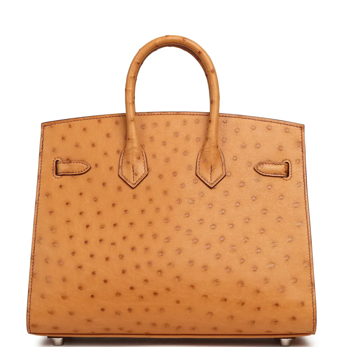 HERMÈS Hermes Birkin Sellier 25 Gold Ostrich Palladium Hardware | Thumbnail 4