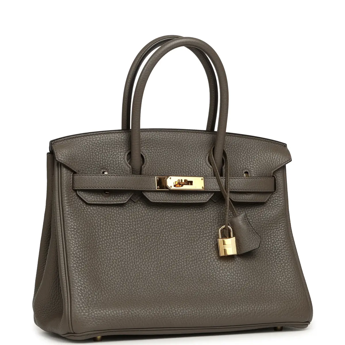 HERMÈS Pre-owned Hermes Birkin 30 Etain Clemence Gold Hardware | Thumbnail 2 HERMÈS Pre-owned Hermes Birkin 30 Etain Clemence Gold Hardware | Thumbnail 2