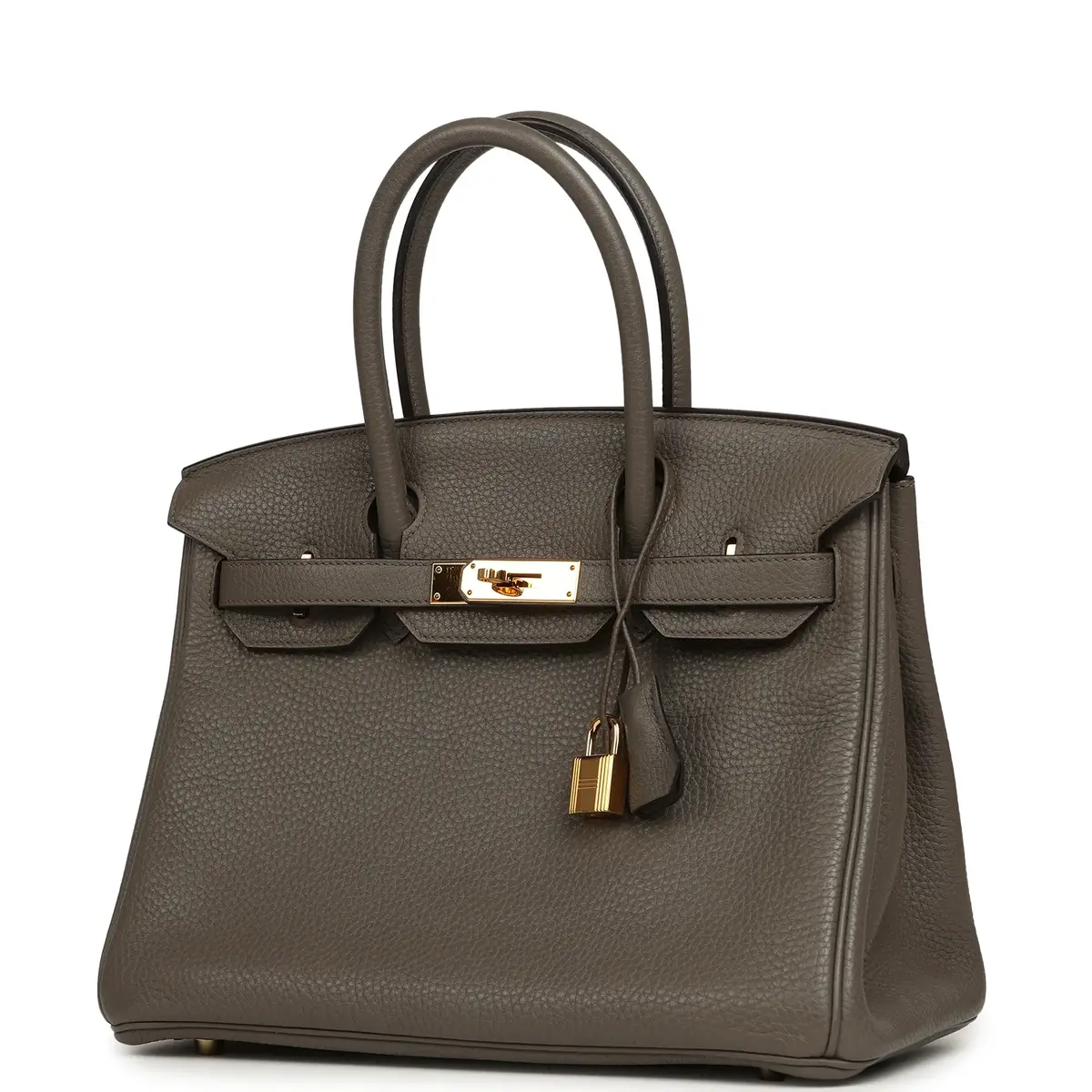 HERMÈS Pre-owned Hermes Birkin 30 Etain Clemence Gold Hardware | Thumbnail 5 HERMÈS Pre-owned Hermes Birkin 30 Etain Clemence Gold Hardware | Thumbnail 5