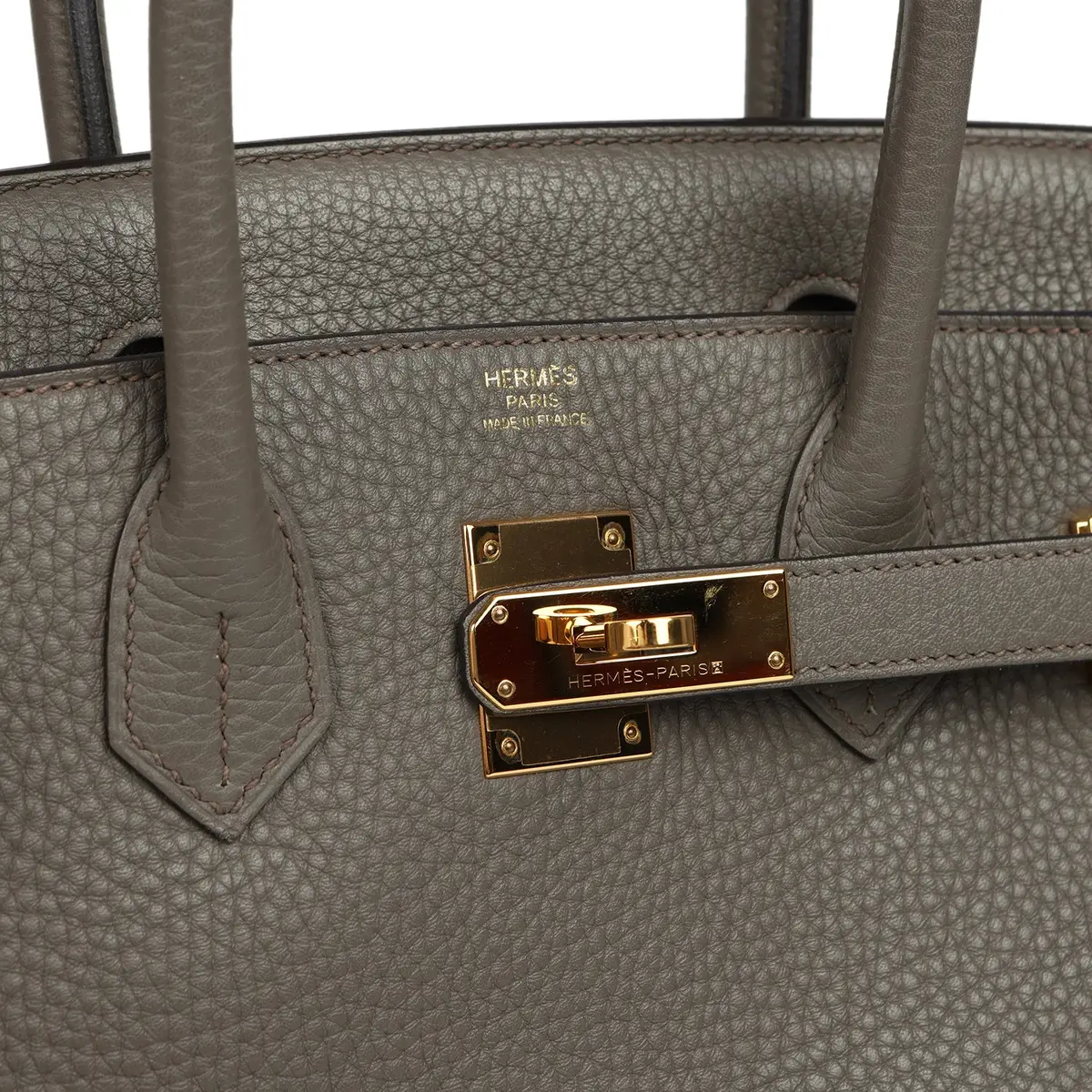 HERMÈS Pre-owned Hermes Birkin 30 Etain Clemence Gold Hardware | Thumbnail 7 HERMÈS Pre-owned Hermes Birkin 30 Etain Clemence Gold Hardware | Thumbnail 7