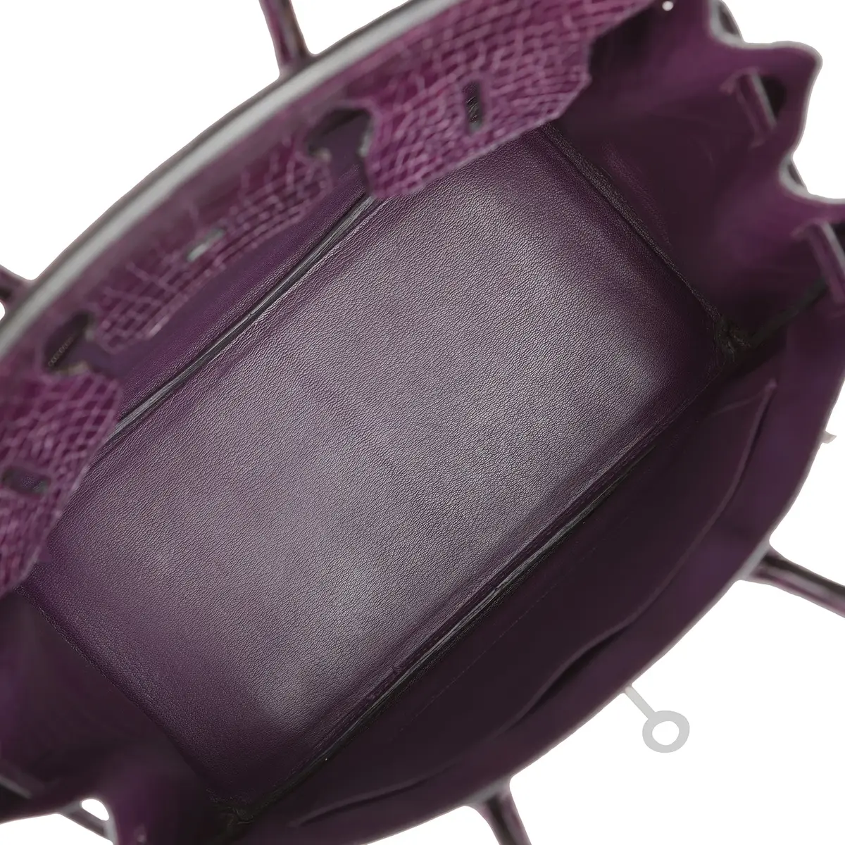 HERMÈS Pre-owned Hermes Birkin 35 Cassis Shiny Porosus Crocodile Palladium Hardware | Thumbnail 9 HERMÈS Pre-owned Hermes Birkin 35 Cassis Shiny Porosus Crocodile Palladium Hardware | Thumbnail 9