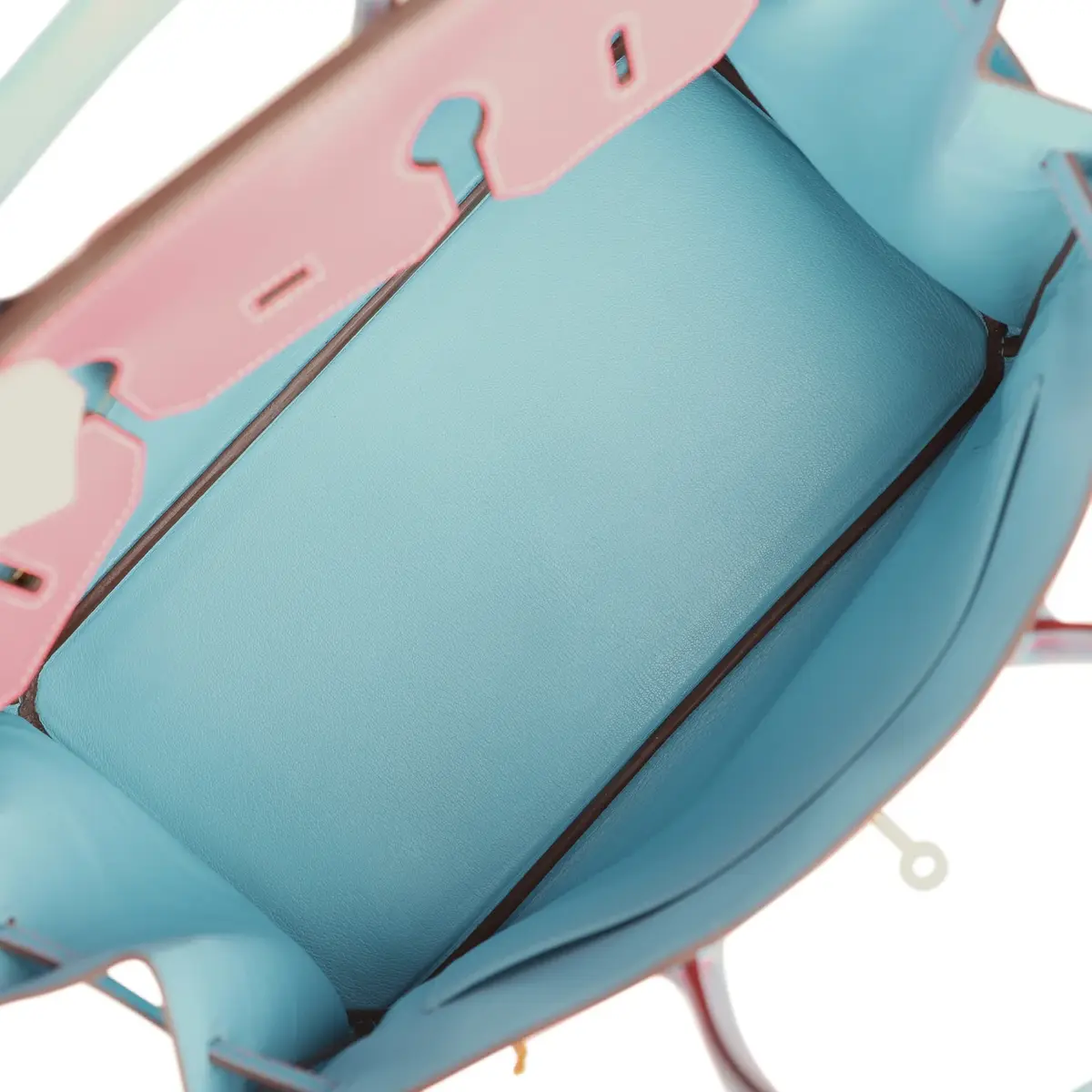 HERMÈS Pre-owned Hermes Special Order (HSS) Birkin 35 Rose Lipstick, Bleu Du Nord Epsom Brushed Gold Hardware | Thumbnail 9