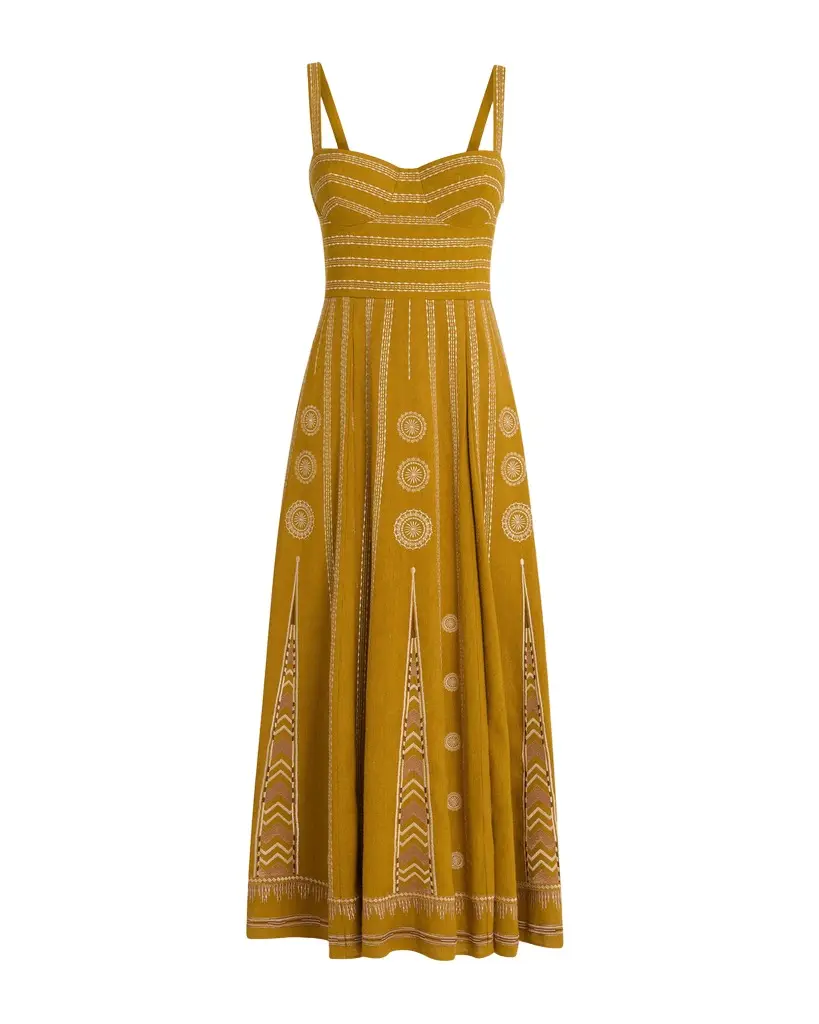 Emporio Sirenuse Elida Dress with Backgammon Embroidery | Image 1 Emporio Sirenuse Elida Dress with Backgammon Embroidery | Image 1