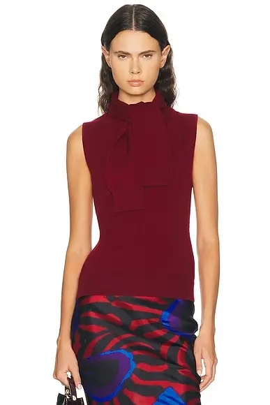 AKNVAS Giorgia Cashmere Wool Blend Sleeveless Tie Knit Top | Image 1 AKNVAS Giorgia Cashmere Wool Blend Sleeveless Tie Knit Top | Image 1
