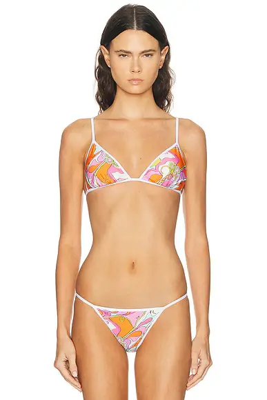 PUCCI Lycra Triangle Bikini Top | Image 1 PUCCI Lycra Triangle Bikini Top | Image 1
