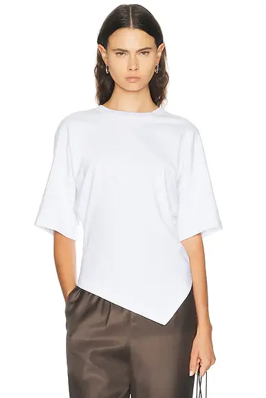 ENZA COSTA Supima Structured Jersey Asymmetric Tee | Image 1 ENZA COSTA Supima Structured Jersey Asymmetric Tee | Image 1