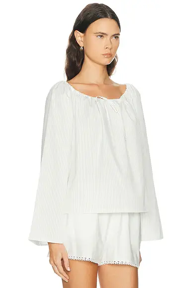 DONNI. The Pop Pinstripe Tie Top | Thumbnail 2 DONNI. The Pop Pinstripe Tie Top | Thumbnail 2
