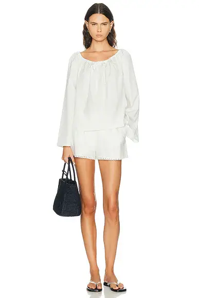 DONNI. The Pop Pinstripe Tie Top | Thumbnail 4 DONNI. The Pop Pinstripe Tie Top | Thumbnail 4
