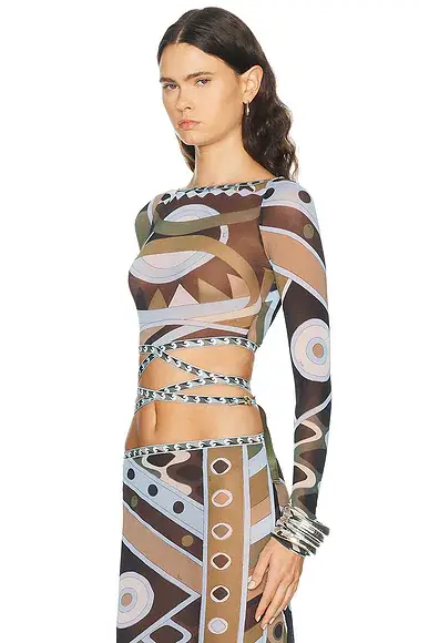PUCCI Tulle Long Sleeve Top | Thumbnail 2