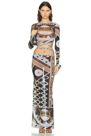 PUCCI Tulle Long Sleeve Top | Thumbnail 4