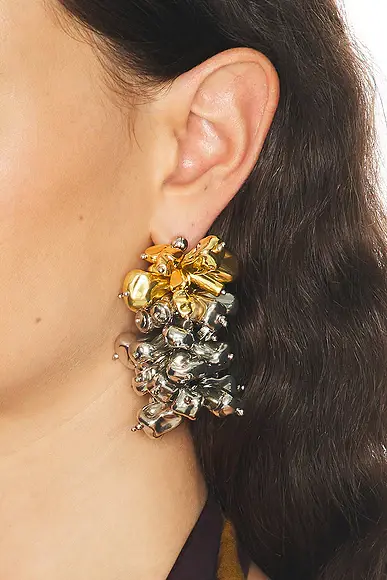 Dries Van Noten Handmade Bead Embroidered Earrings | Thumbnail 2 Dries Van Noten Handmade Bead Embroidered Earrings | Thumbnail 2