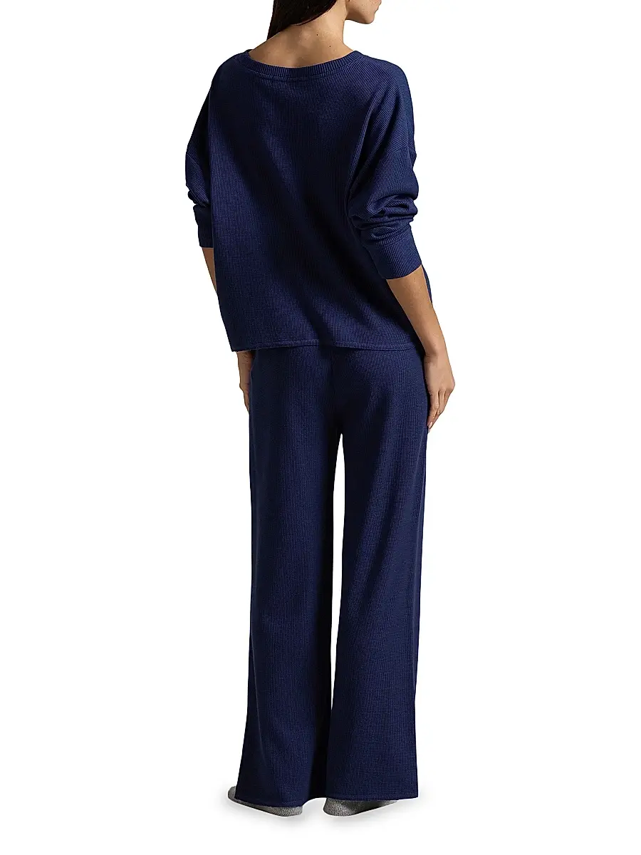 Polo Ralph Lauren Women's Club Waffle Knit Pajamas | Thumbnail 4 Polo Ralph Lauren Women's Club Waffle Knit Pajamas | Thumbnail 4