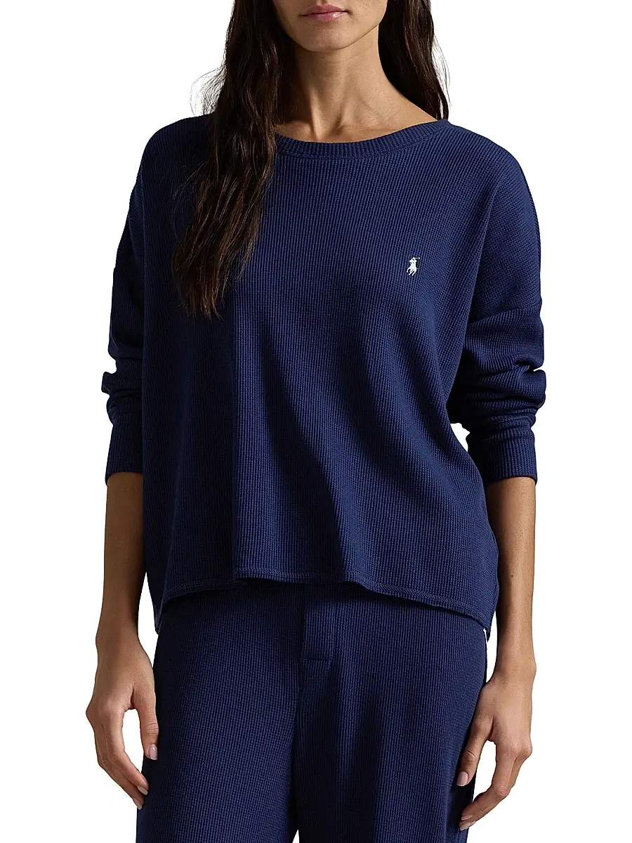 Polo Ralph Lauren Women's Club Waffle Knit Pajamas | Thumbnail 5 Polo Ralph Lauren Women's Club Waffle Knit Pajamas | Thumbnail 5