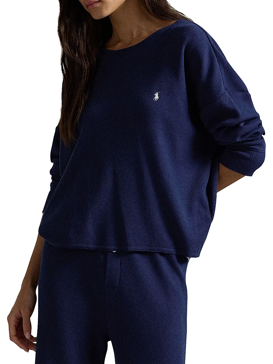 Polo Ralph Lauren Women's Club Waffle Knit Pajamas | Thumbnail 6 Polo Ralph Lauren Women's Club Waffle Knit Pajamas | Thumbnail 6