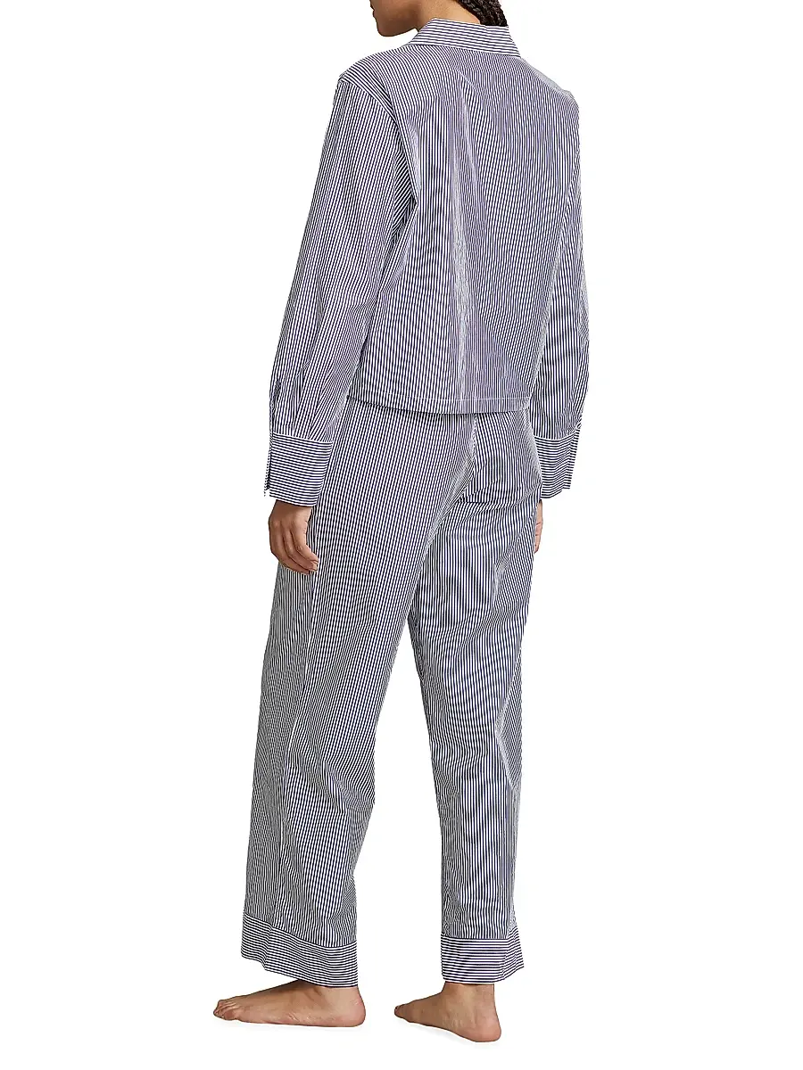 Polo Ralph Lauren Women's Bailey Striped Long Pajama Set | Thumbnail 3 Polo Ralph Lauren Women's Bailey Striped Long Pajama Set | Thumbnail 3
