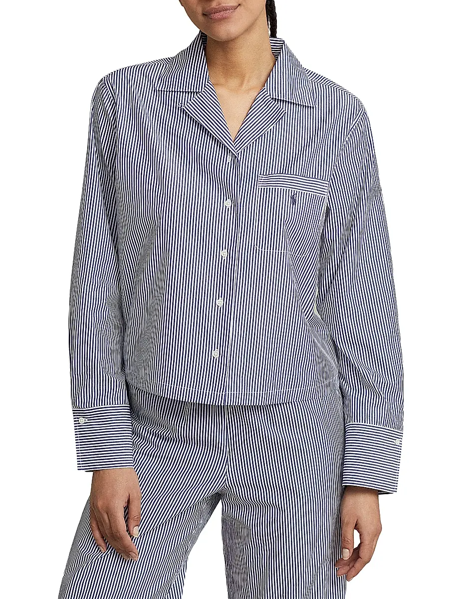 Polo Ralph Lauren Women's Bailey Striped Long Pajama Set | Thumbnail 4 Polo Ralph Lauren Women's Bailey Striped Long Pajama Set | Thumbnail 4