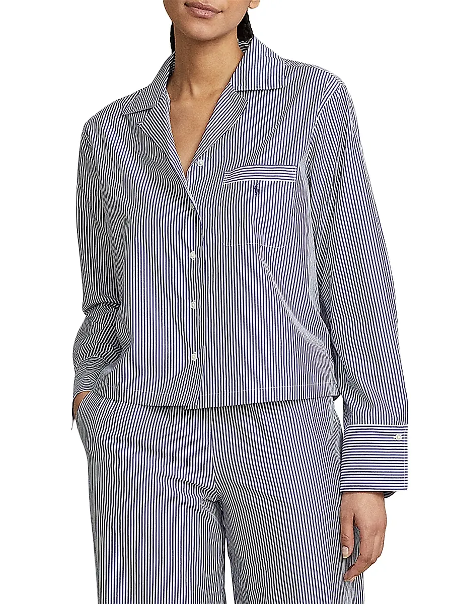 Polo Ralph Lauren Women's Bailey Striped Long Pajama Set | Thumbnail 5 Polo Ralph Lauren Women's Bailey Striped Long Pajama Set | Thumbnail 5