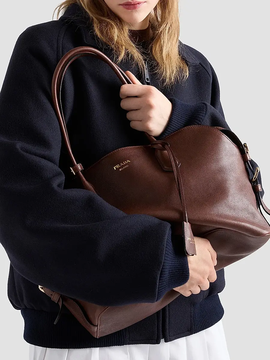 Prada Women's Signet Large Leather Tote Bag | Thumbnail 2 Prada Women's Signet Large Leather Tote Bag | Thumbnail 2