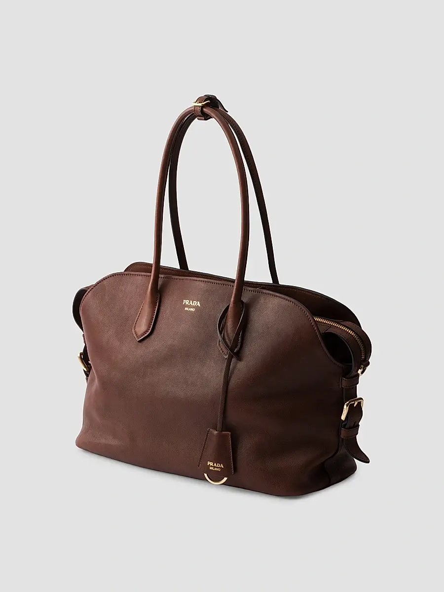 Prada Women's Signet Large Leather Tote Bag | Thumbnail 5 Prada Women's Signet Large Leather Tote Bag | Thumbnail 5