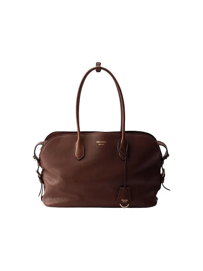 Prada Women's Signet Leather Tote Bag - Brown | Image 1 Prada Women's Signet Leather Tote Bag - Brown | Image 1