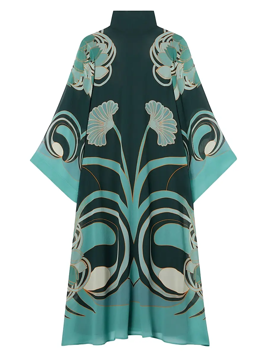 La DoubleJ Women's Midi Magnifico Dress - Blooming Tulip Dark Green | Image 1 La DoubleJ Women's Midi Magnifico Dress - Blooming Tulip Dark Green | Image 1