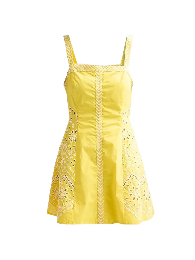 Ramy Brook Women's Fawn Eyelet Embroidered Cotton Mini Dress