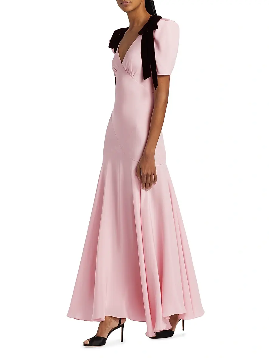 Rodarte Women's Bow Silk Crepe Maxi Dress | Thumbnail 2 Rodarte Women's Bow Silk Crepe Maxi Dress | Thumbnail 2