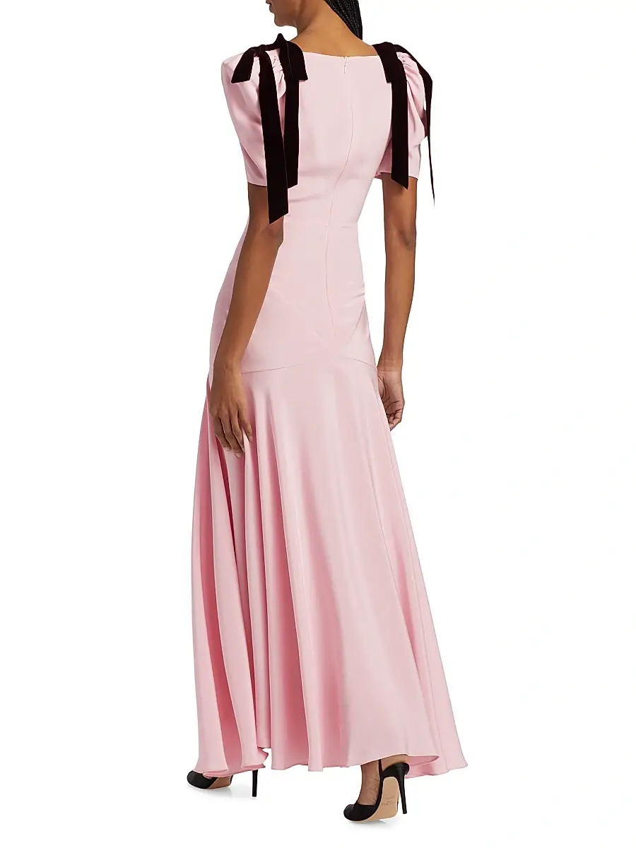 Rodarte Women's Bow Silk Crepe Maxi Dress | Thumbnail 5 Rodarte Women's Bow Silk Crepe Maxi Dress | Thumbnail 5
