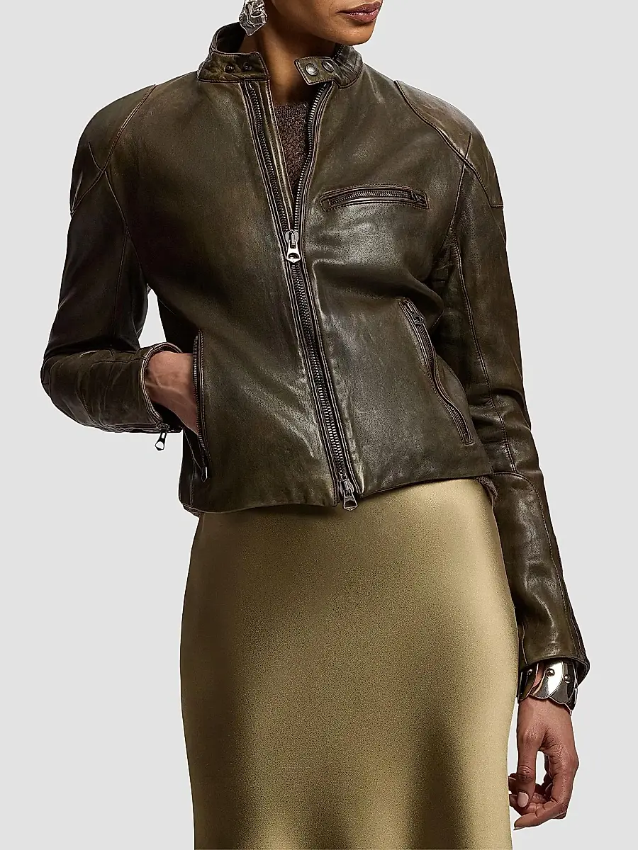 Ralph Lauren Collection Women's Orman Soft Leather Moto Jacket | Thumbnail 3 Ralph Lauren Collection Women's Orman Soft Leather Moto Jacket | Thumbnail 3