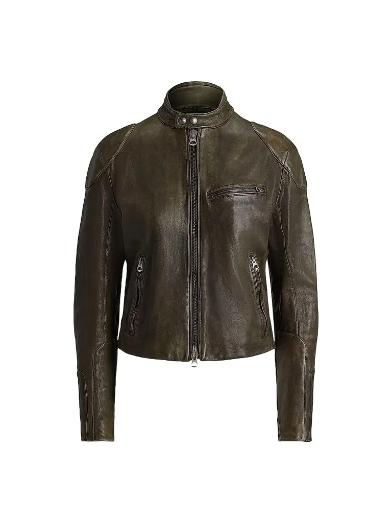 Ralph Lauren Collection Women's Orman Soft Leather Moto Jacket - Vintage Beech | Image 1 Ralph Lauren Collection Women's Orman Soft Leather Moto Jacket - Vintage Beech | Image 1
