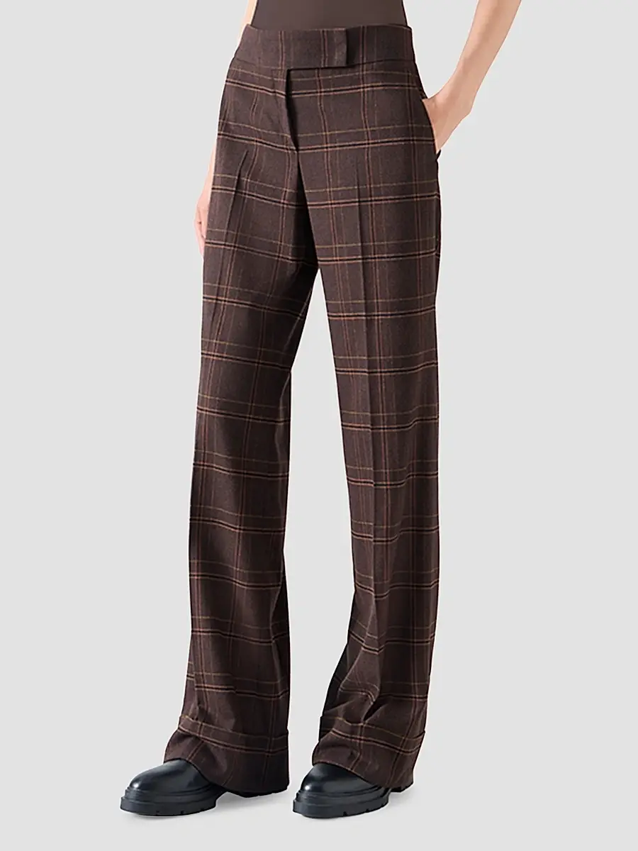 Akris punto Women's Milly Blanket Check Flannel Pants | Thumbnail 5