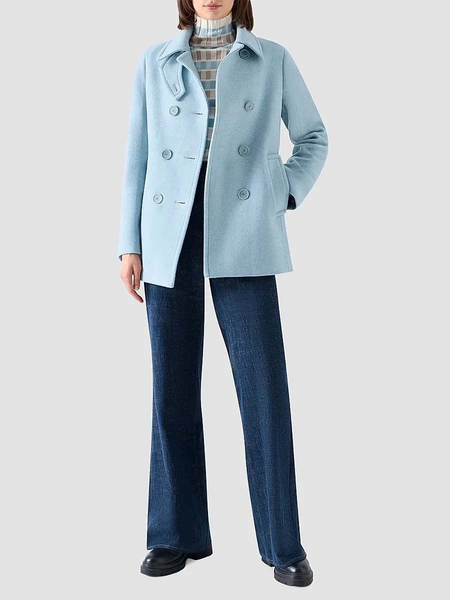 Akris punto Women's Wool Double-Breasted Peacoat | Thumbnail 2 Akris punto Women's Wool Double-Breasted Peacoat | Thumbnail 2