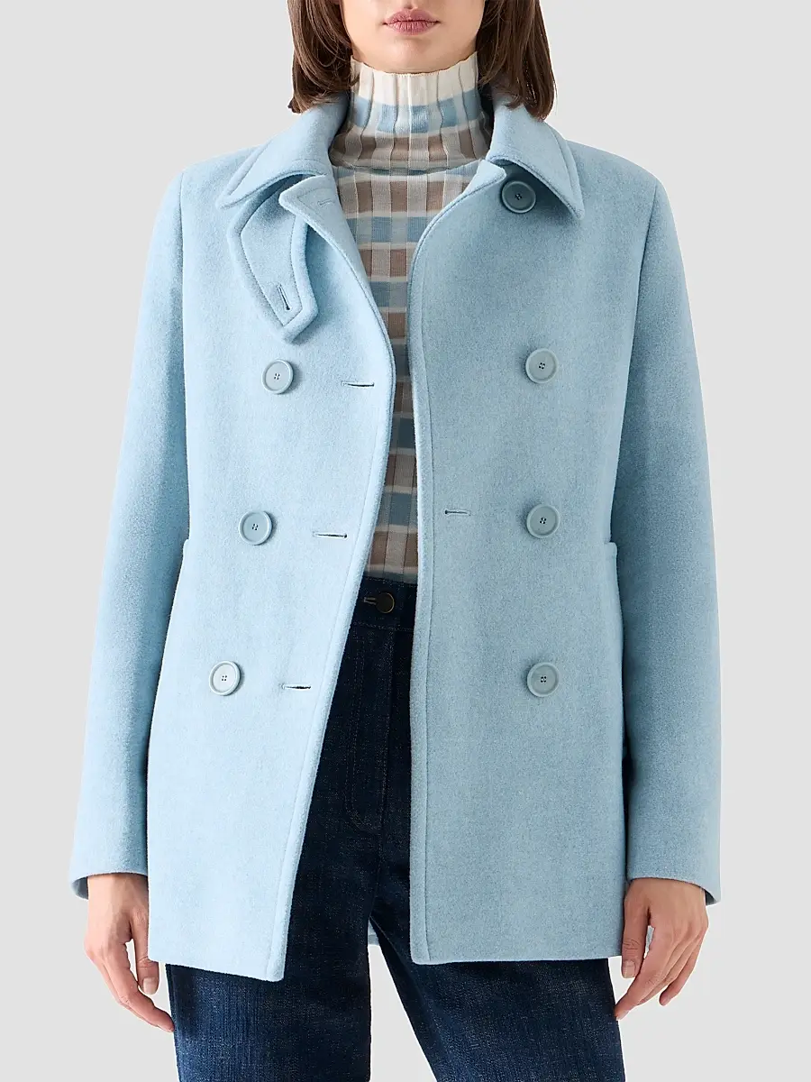 Akris punto Women's Wool Double-Breasted Peacoat | Thumbnail 4 Akris punto Women's Wool Double-Breasted Peacoat | Thumbnail 4