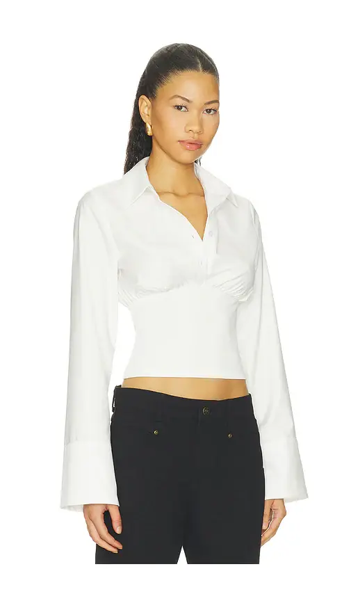 ALL THE WAYS Amika Fitted Button Up Top | Thumbnail 2