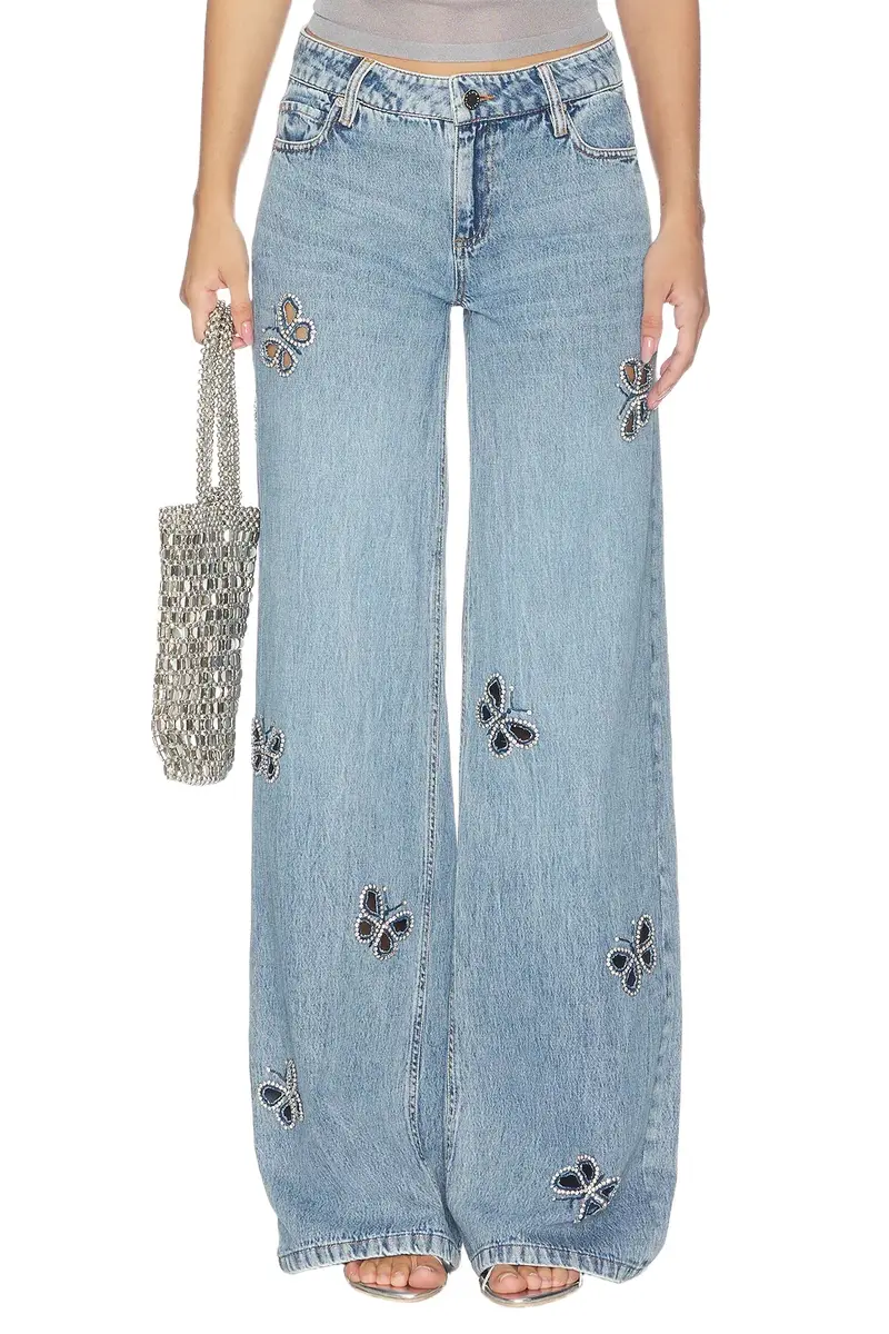 Alice + Olivia Amazing Embellished Cutout Jean Alice + Olivia Amazing Embellished Cutout Jean