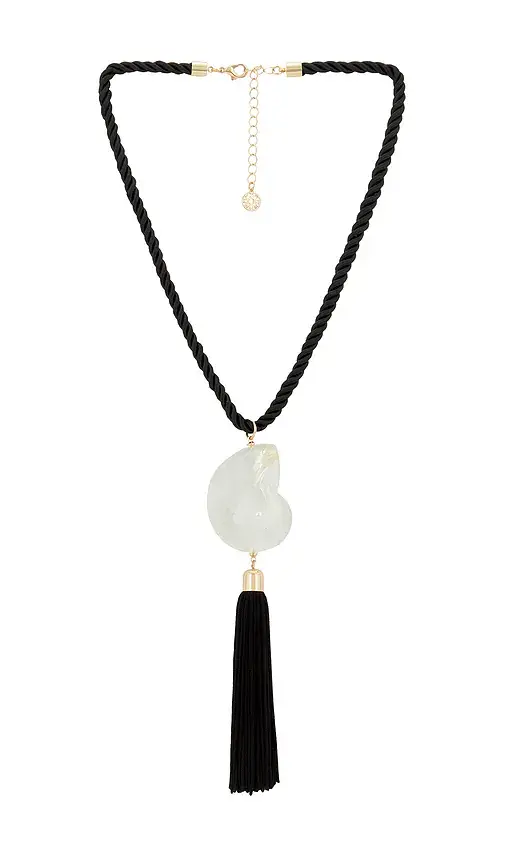 8 Other Reasons Bold Shell Pendant And Long Tassel Accent Statement Necklace | Image 1 8 Other Reasons Bold Shell Pendant And Long Tassel Accent Statement Necklace | Image 1