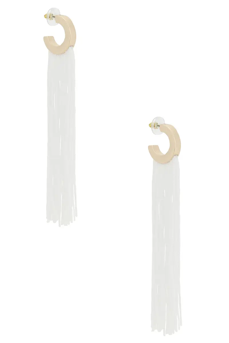 Long Flowing Tassels Hoop Earrings