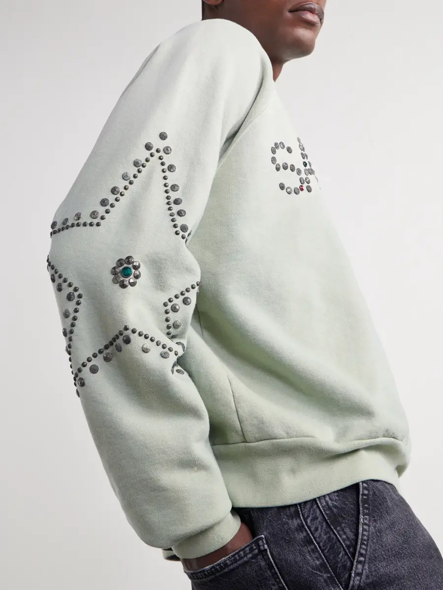 Satoshi Nakamoto Distressed Studded Cotton-Jersey Sweatshirt - Men | Thumbnail 5 Satoshi Nakamoto Distressed Studded Cotton-Jersey Sweatshirt - Men | Thumbnail 5