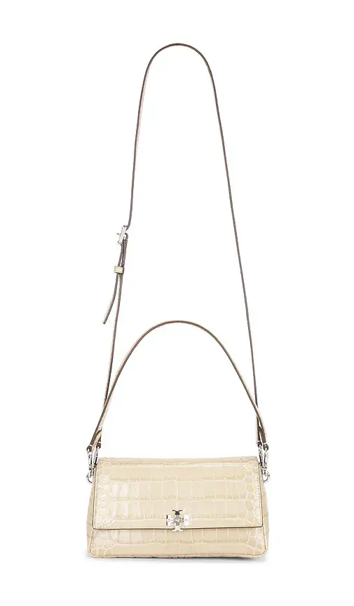 Tory Burch Charlie Embossed Croc Small Shoulder Bag