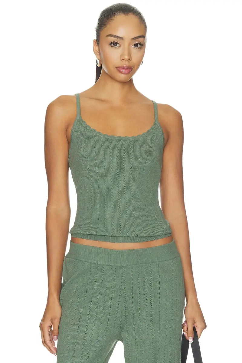 Pointelle Scoop Neck Cami Top Pointelle Scoop Neck Cami Top