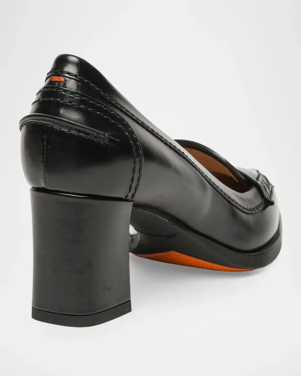 Santoni 65mm Florinda Leather Penny Loafer Pumps | Thumbnail 2 Santoni 65mm Florinda Leather Penny Loafer Pumps | Thumbnail 2
