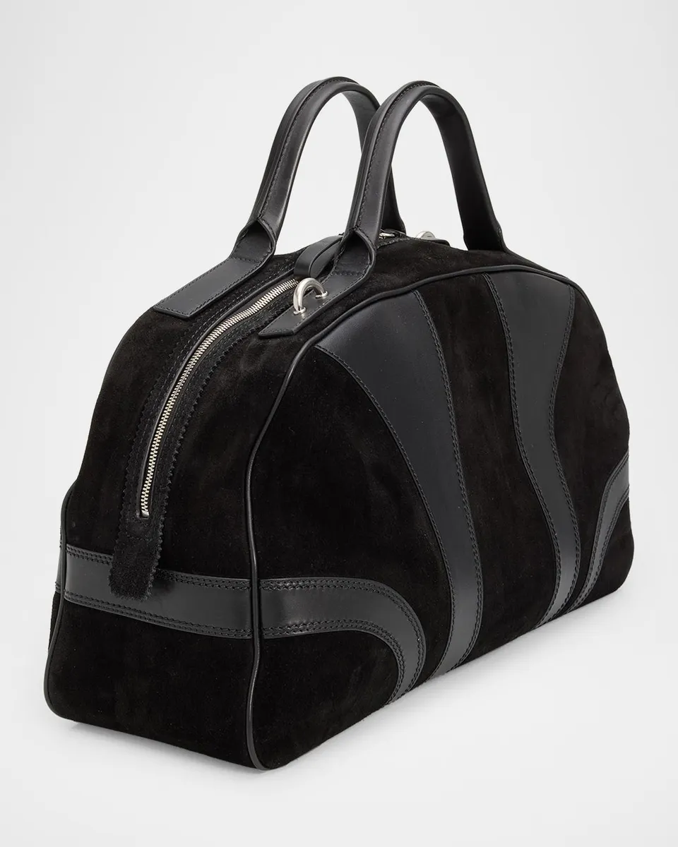Dries Van Noten Men's Suede and Leather Duffel Crossbody Bag | Thumbnail 3