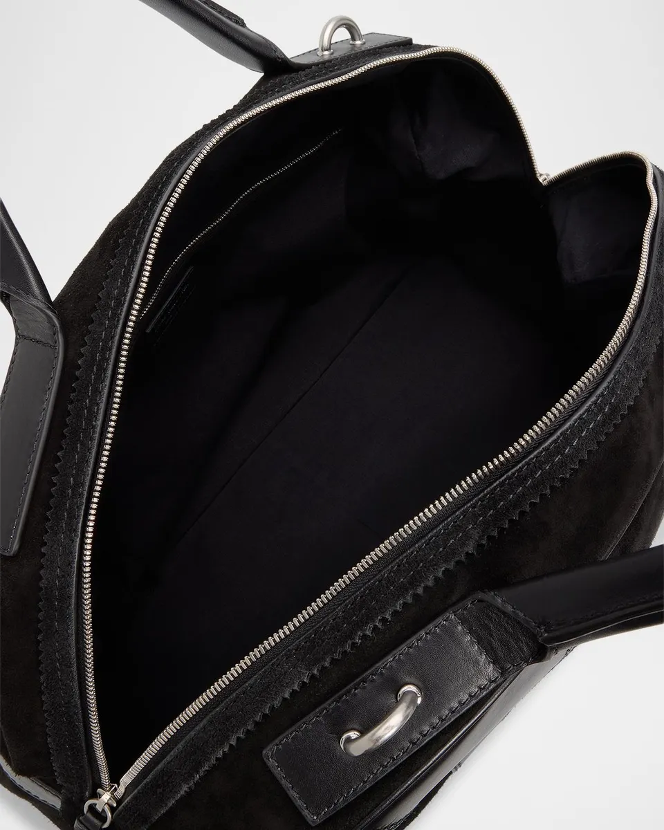Dries Van Noten Men's Suede and Leather Duffel Crossbody Bag | Thumbnail 4