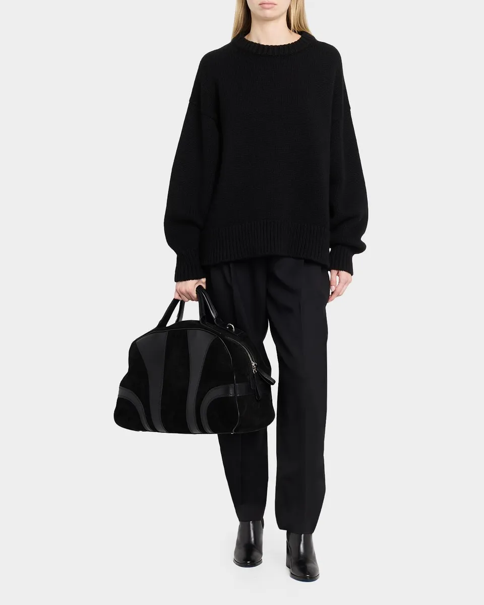 Dries Van Noten Men's Suede and Leather Duffel Crossbody Bag | Thumbnail 5