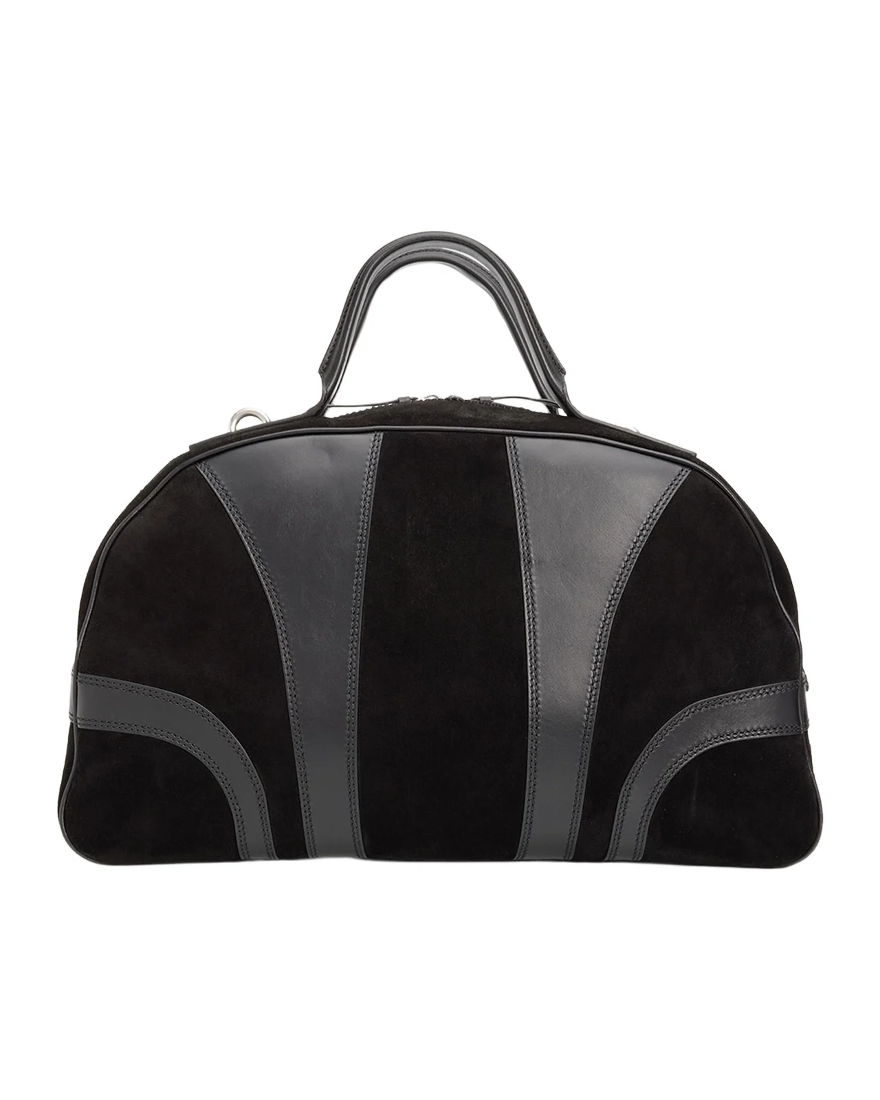 Men's Suede and Leather Duffel Crossbody Bag