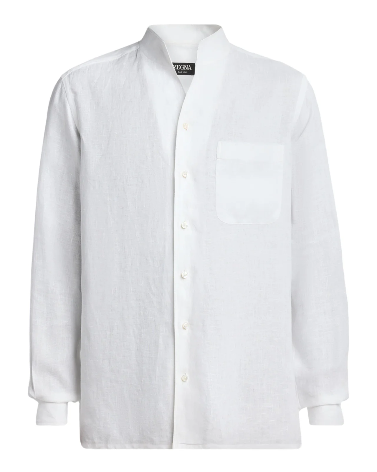 Men's Oasi Linen Stand-Collar Button-Down Shirt Men's Oasi Linen Stand-Collar Button-Down Shirt