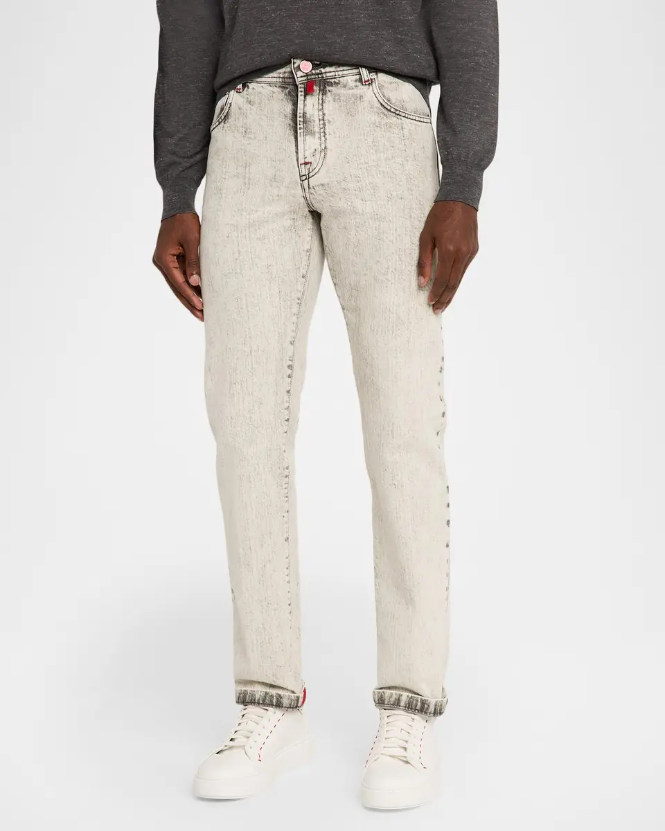 Kiton Men's Acid-Wash Denim Jeans | Thumbnail 4 Kiton Men's Acid-Wash Denim Jeans | Thumbnail 4